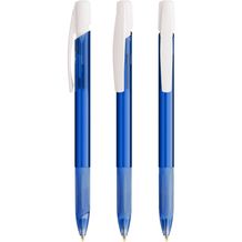 BIC® Media Clic Grip Kugelschreiber Siebdruck (Gefrostetes dunkelblau / Gefrostetes weiß / schwarze Tinte) (Art.-Nr. CA177156)