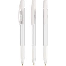 BIC® Media Clic Grip Kugelschreiber Siebdruck (Gefrostetes weiß / Gefrostetes weiß / schwarze Tinte) (Art.-Nr. CA277651)