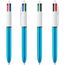 BIC® 4 Colours Shine Kugelschreiber + Lanyard Siebdruck (Weiß/Blaumetallic) (Art.-Nr. CA305645)