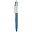 BIC® 4 Colours Shine Kugelschreiber Siebdruck (weiß / blaumetallic) (Art.-Nr. CA325222)
