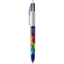 BIC® 4 Colours Kugelschreiber Siebdruck (weiß / Marineblau) (Art.-Nr. CA356542)