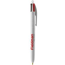 BIC® 4 Colours Kugelschreiber + Lanyard Siebdruck (weiß) (Art.-Nr. CA405132)