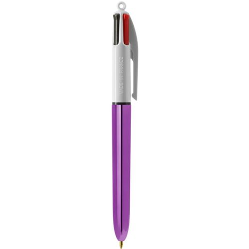 BIC® 4 Colours Shine Kugelschreiber Lasergravur 360 (Art.-Nr. CA549504) - Der ikonische BIC® 4-Colours in glänze...