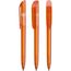 BIC® Super Clip Kugelschreiber Siebdruck (transparentes orange / blaue Tinte) (Art.-Nr. CA686182)