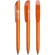 BIC® Super Clip Kugelschreiber Siebdruck (transparentes orange / blaue Tinte) (Art.-Nr. CA686182)