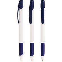 BIC® Media Clic Grip Ecolutions® Kugelschreiber Siebdruck (weiß / Marineblau / schwarze Tinte) (Art.-Nr. CA894704)