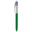 BIC® 4 Colours Kugelschreiber Siebdruck (weiß / grün) (Art.-Nr. CA908138)
