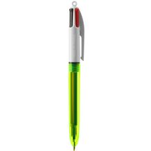 BIC® 4 Colours Fluo Kugelschreiber + lanyard Siebdruck (transparentes Gelb) (Art.-Nr. CA921079)