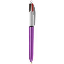BIC® 4 Colours Shine Kugelschreiber Siebdruck (weiß / lilametallic) (Art.-Nr. CA969746)