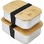Lunchbox 1000 ml aus Edelstahl mit Bambus-Deckel (silber / braun) (Art.-Nr. CA211206)