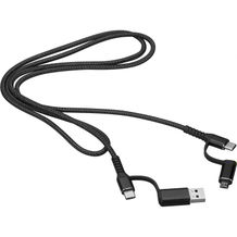Quick charge Multifunktionskabel 4-in-1 mit USB Typ C und Micro-USB (schwarz) (Art.-Nr. CA215708)