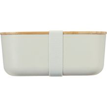 Ökologische Lunchbox aus recyclebarem PLA mit Bambusdeckel (naturweiß / Bambus) (Art.-Nr. CA371518)
