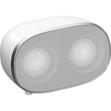Bluetooth-Lautsprecher mit beleuchteten Bass-Membranen (weiß / silber) (Art.-Nr. CA421348)
