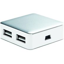 USB Hub mit Ladefunktion, Datenübertragung und 4 Ports (silber) (Art.-Nr. CA445045)