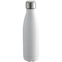 Weiße Edelstahl-Trinkflasche 0, 5 l mit doppelwandiger Vakuum-Isolierung und Pulverbeschichtung (weiß) (Art.-Nr. CA688222)