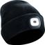 Beanie-Strickmütze mit herausnehmbarem LED-Licht und Stirnband (schwarz) (Art.-Nr. CA774311)