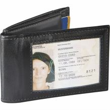 RFID Leder-Etui für Kreditkarten und Ausweise mit Münzfach (schwarz) (Art.-Nr. CA903386)