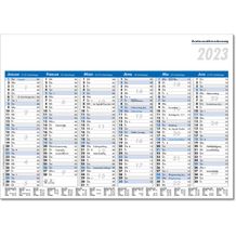 Tafelkalender im Format DIN A4, 29, 7 x 21 cm, Kalendarium in blau/schwarz. FSC zertifiziert. (Art.-Nr. CA068632)