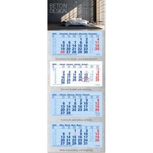 4-Monatsplaner 'Junior-4' mit deutsch-mehrsprachigem Kalendarium im Format 33 x 87, 5 cm, blau. FSC zertifiziert. (Art.-Nr. CA093552)