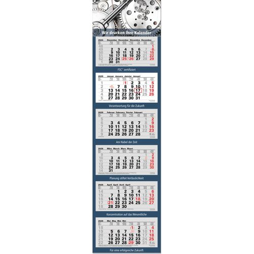 6-Monatsplaner "Junior-6" mit deutsch-mehrsprachigem Kalendarium im Format 33 x 122,5 cm, grau (Art.-Nr. CA221266) - Ein ganzes halbes Jahr! 6-Monats-Kalende...