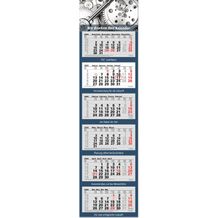 6-Monatsplaner "Junior-6" mit deutsch-mehrsprachigem Kalendarium im Format 33 x 122,5 cm, grau (Grau) (Art.-Nr. CA221266)