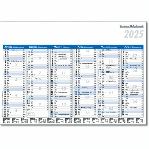 Tafelkalender im Format DIN A5, 21 x 14,8 cm, Kalendarium in blau/schwarz (Art.-Nr. CA334097) - Platzsparend und kompakt! A5 Tafelkalend...