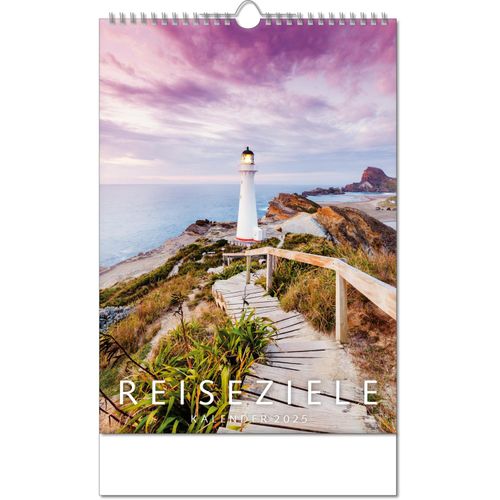 Kalender "Reiseziele" im Format 24 x 38,5 cm, mit Wire-O Bindung und verlängerter Rückwand (Art.-Nr. CA904818) - Gehen Sie auf Weltreise und entdecken...