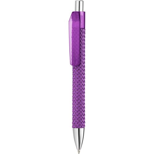 Kugelschreiber 'Fashion transparent' (Art.-Nr. CA042851) - Druckkugelschreiber mit Textiloberfläch...