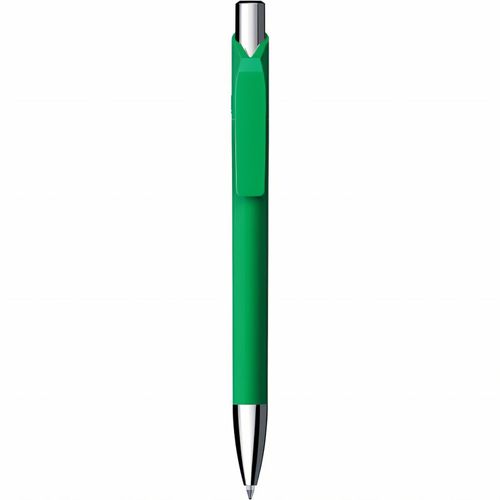 Kugelschreiber 'Jet softtouch chrom' (Art.-Nr. CA130938) - Druckkugelschreiber, Schaft mit gummiert...