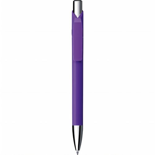 Kugelschreiber 'Jet softtouch chrom' (Art.-Nr. CA255030) - Druckkugelschreiber, Schaft mit gummiert...