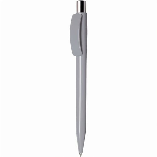 Kugelschreiber 'Pixel uni chrom' (Art.-Nr. CA292635) - Druckkugelschreiber, Schaft und breiter...