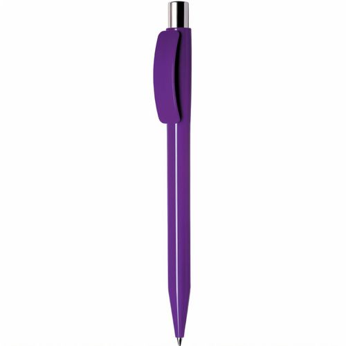 Kugelschreiber 'Pixel uni chrom' (Art.-Nr. CA388965) - Druckkugelschreiber, Schaft und breiter...