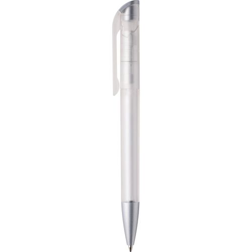 Kugelschreiber 'Tag frost Silver' (Art.-Nr. CA467754) - Dreh-Kugelschreiber, Schaft und Oberteil...