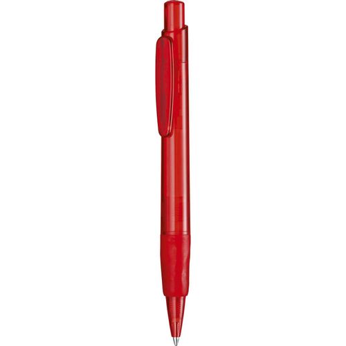 Kugelschreiber 'Helix Grip transparent' (Art.-Nr. CA559726) - Druckkugelschreiber mit Gummimanschette,...