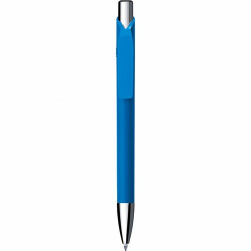 Kugelschreiber 'Jet softtouch chrom' (Art.-Nr. CA581371) - Druckkugelschreiber, Schaft mit gummiert...