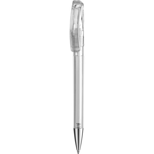 Kugelschreiber 'Tweeter transparent Metall' (Art.-Nr. CA728396) - Dreh-Kugelschreiber mit Metallspitze...