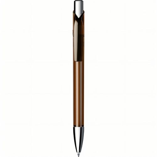 Kugelschreiber 'Jet transparent chrom' (Art.-Nr. CA839529) - Druckkugelschreiber, Schaft und Clip in...