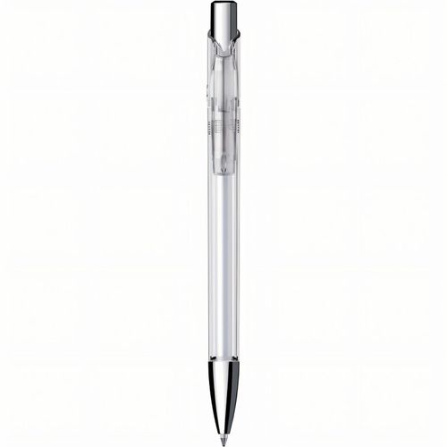 Kugelschreiber 'Jet transparent chrom' (Art.-Nr. CA845581) - Druckkugelschreiber, Schaft und Clip in...