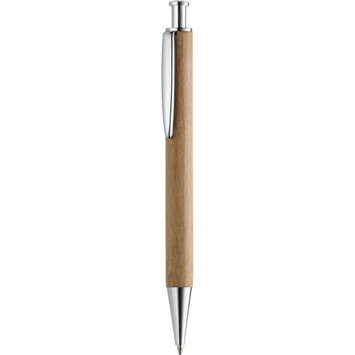 Kugelschreiber `Ranger chrom` (Art.-Nr. CA922833) - Holz-Druckkugelschreiber aus naturbelass...
