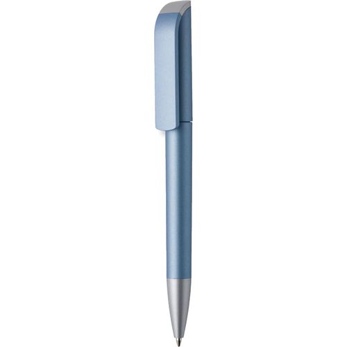 Kugelschreiber 'Tag Metallic Silver' (Art.-Nr. CA977234) - Dreh-Kugelschreiber, Schaft und Oberteil...