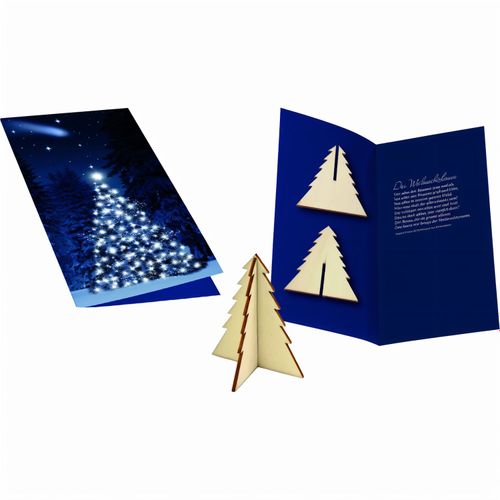 Weihnachtskarte Wintertanne (Art.-Nr. CA306830) - Ein kleiner Tannenbaum aus Holz zum...