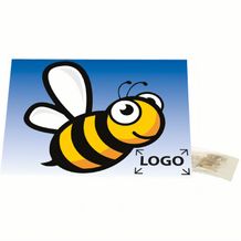 Klappkärtchen Biene, Bienenwiesen-Mischung, 1-4 c Digitaldruck inklusive (blau) (Art.-Nr. CA419324)