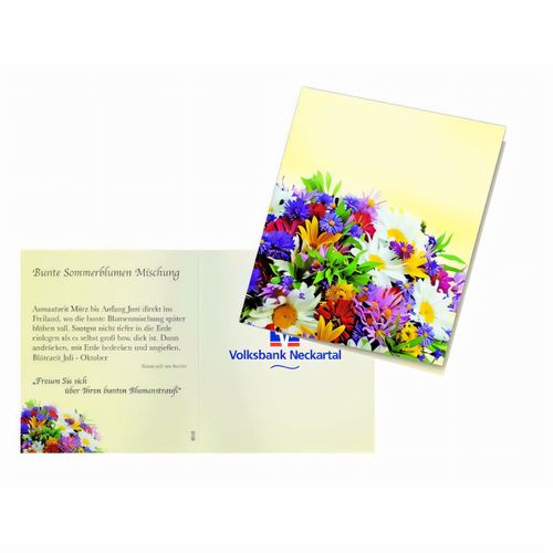 Klappkärtchen Bunte Blumenwelt (Art.-Nr. CA553603) - Die Klappkarte ist ideal als Briefpostbe...