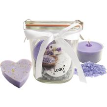 Lavendel Wellness-Glas, 1-4 c Digitaldruck inklusive (lila) (Art.-Nr. CA710154)
