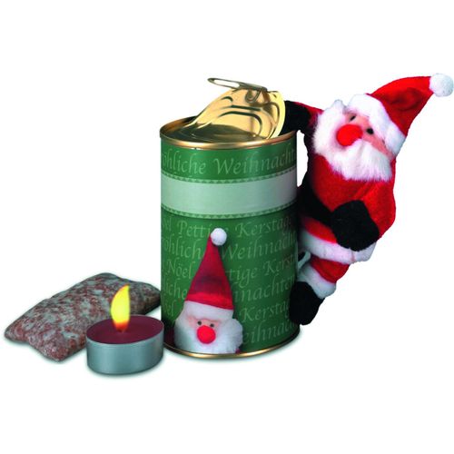 Magnetischer Weihnachtsmann in der Dose (Art.-Nr. CA731841) - Die Dose mit Aufreißdeckel enthält ein...