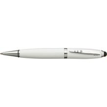 Edelstahl-Kugelschreiber TOUCH DOWN (silber, weiß) (Art.-Nr. CA009840)
