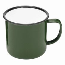 Emaille Becher RETRO CUP (grün, weiß) (Art.-Nr. CA040325)