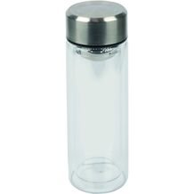 Trinkflasche CHAI doppelwandig (silber, transparent) (Art.-Nr. CA046539)