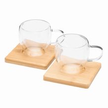 Tassen-Set BAMBOO DUO (braun, transparent) (Art.-Nr. CA279366)