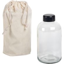 Glas-Trinkflasche DRINK HEALTHY (schwarz, transparent) (Art.-Nr. CA308938)